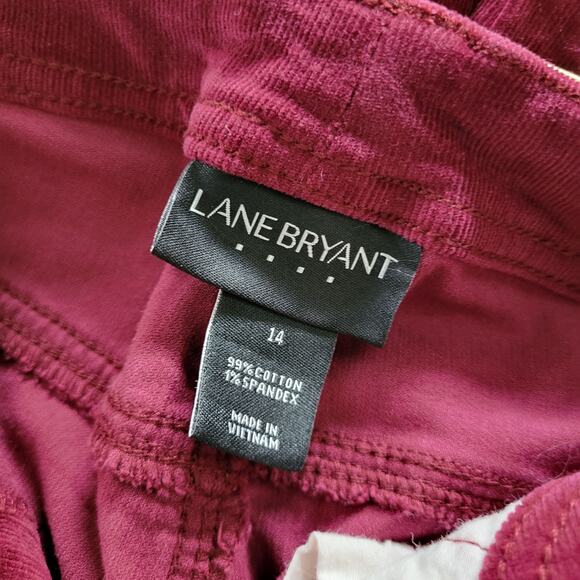Lane Bryant Corduroy Pants Womens 14 Red Burgundy Marron Fall Winter Casual - Picture 3 of 10